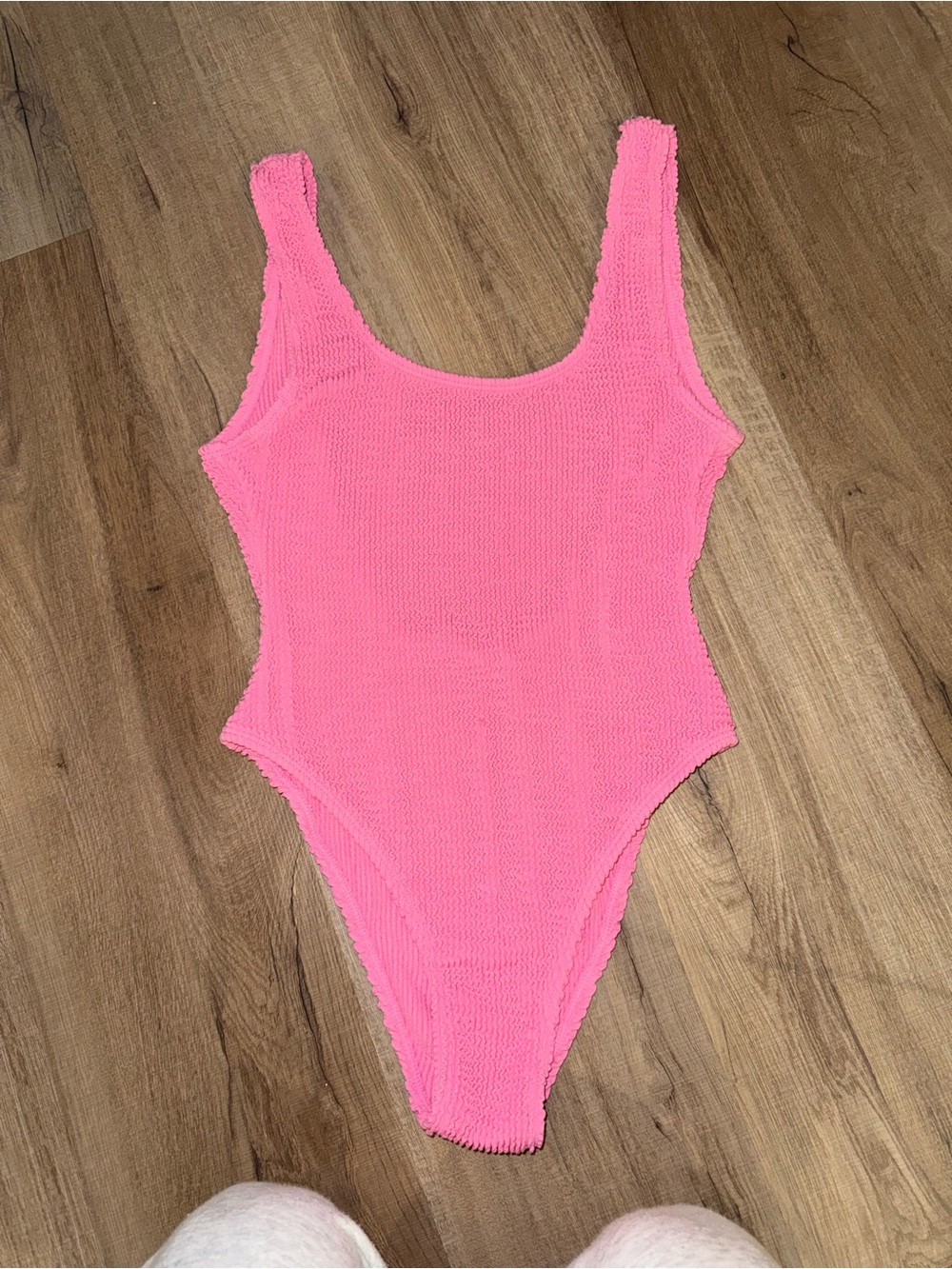 miami Pink scrunch Scoop Neck Bodysuit